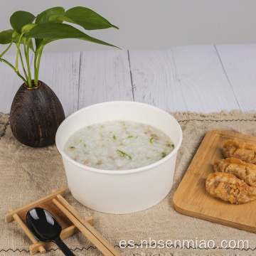 Recipiente de recipiente de comida de cuenco de papel de sopa caliente desechable